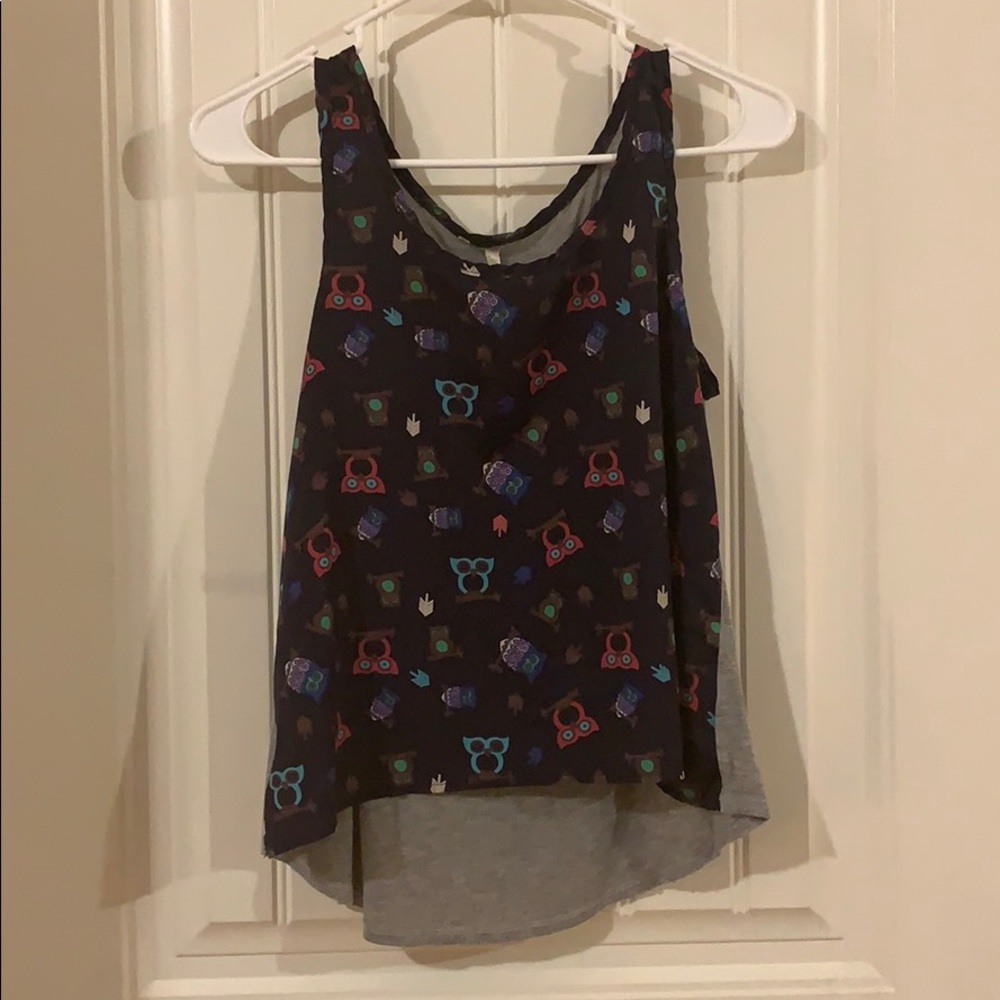 Navy blue, owl, tank top
